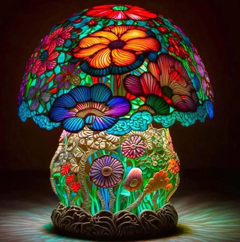 Lampe En Vitrail Apaisante – Lumière Douce Et Ambiance Chaleureuse