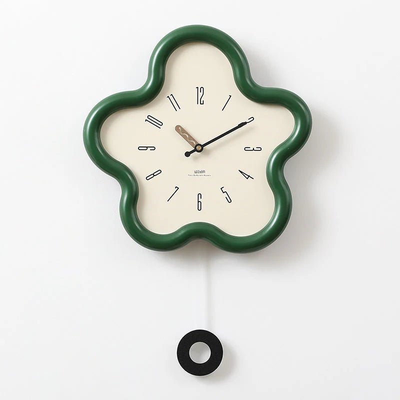 Relógio de Parede Pêndulo Flor 3D – Elegância Decorativa e Estilo Moderno