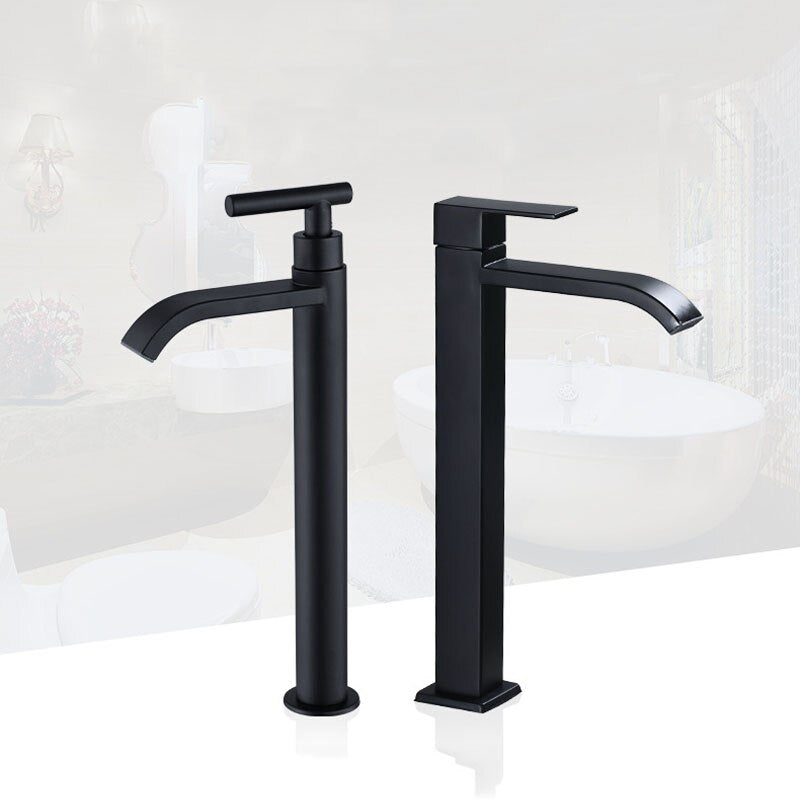 Rubinetto da lavabo rialzato – Finitura elegante nero opaco
