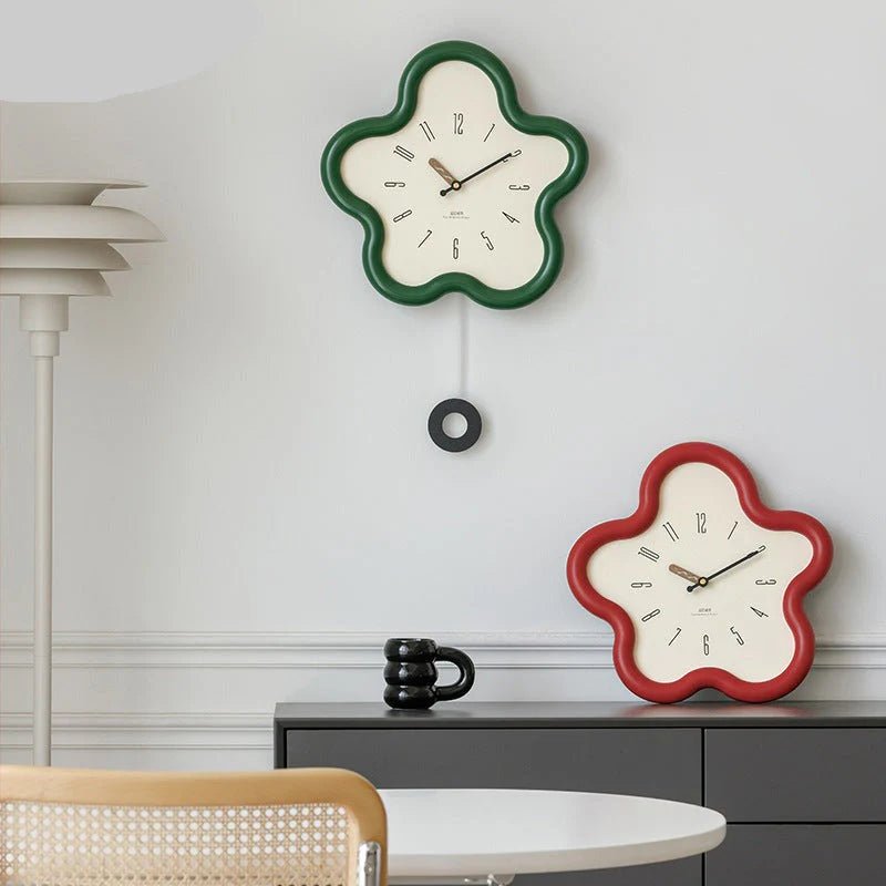 Relógio de Parede Pêndulo Flor 3D – Elegância Decorativa e Estilo Moderno