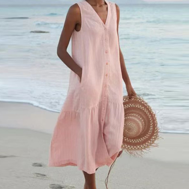 Sandrine | Leichte Sommerkleid – Eleganz und V-Ausschnitt