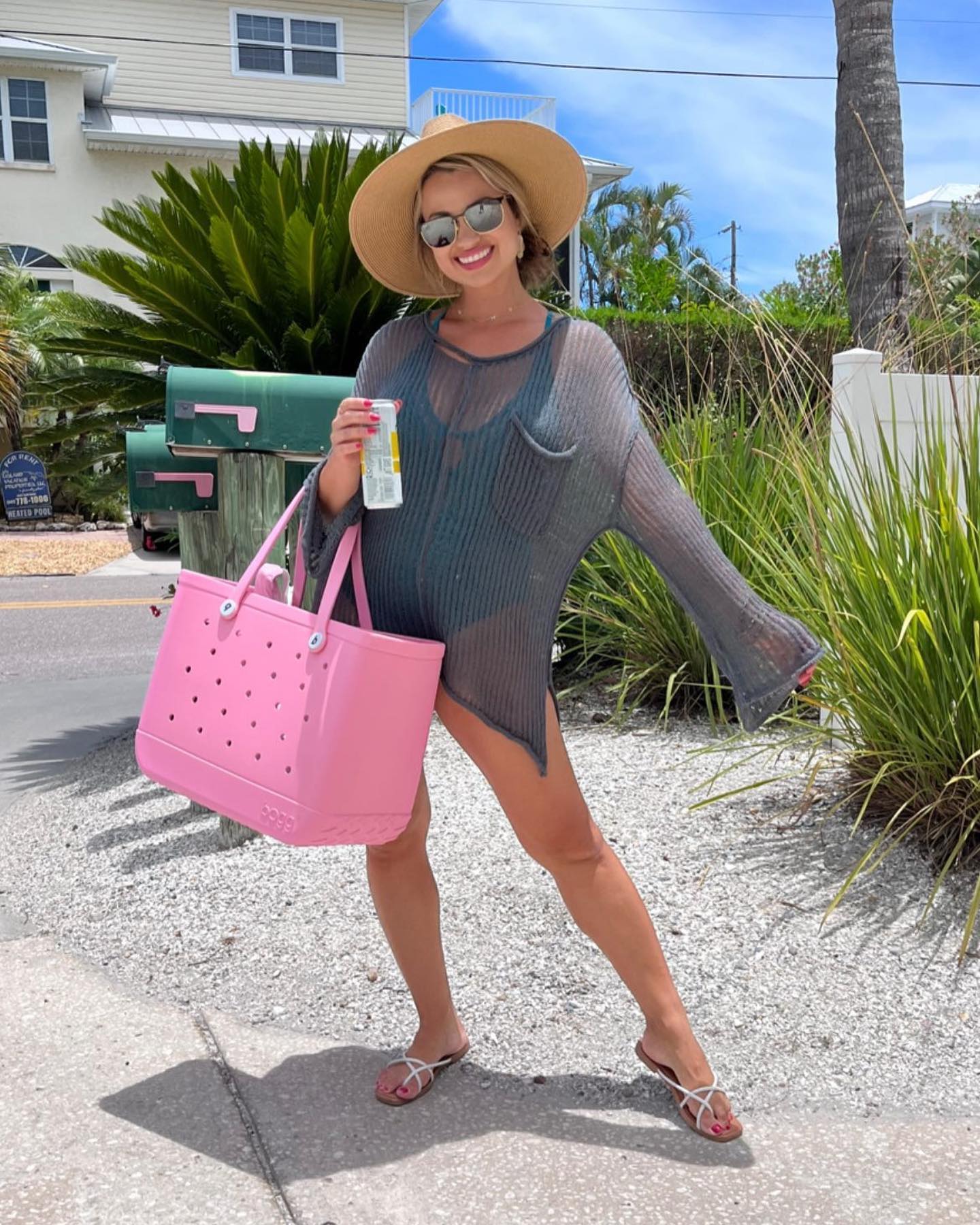 Άκαμπτη τσάντα παραλίας - Πολύχρωμο σχέδιο και μεγάλη χωρητικότητα