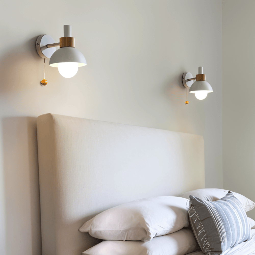 Pastelkleurige wandlamp met trekschakelaar - Zachte verlichting & moderne stijl