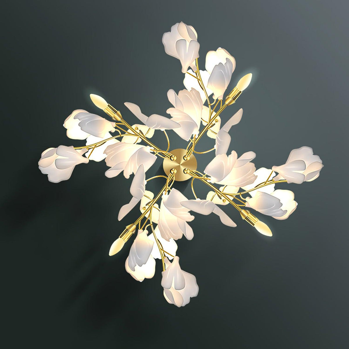 Bloemen wandlamp - Gouden elegantie & Zacht licht