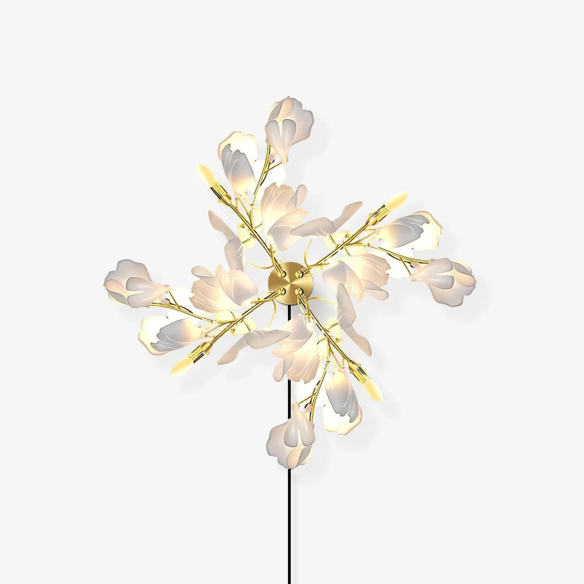 Bloemen wandlamp - Gouden elegantie & Zacht licht