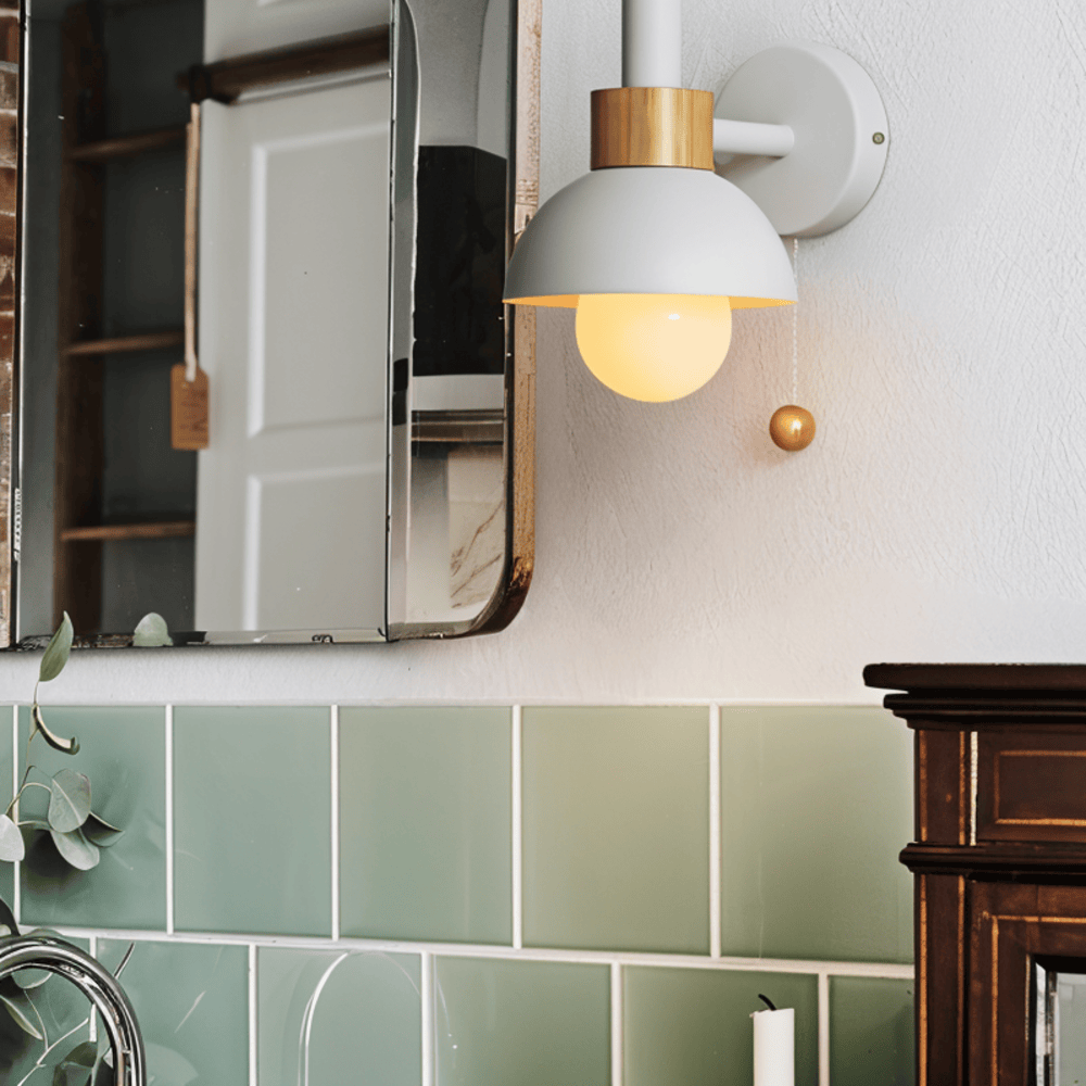 Pastelkleurige wandlamp met trekschakelaar - Zachte verlichting & moderne stijl