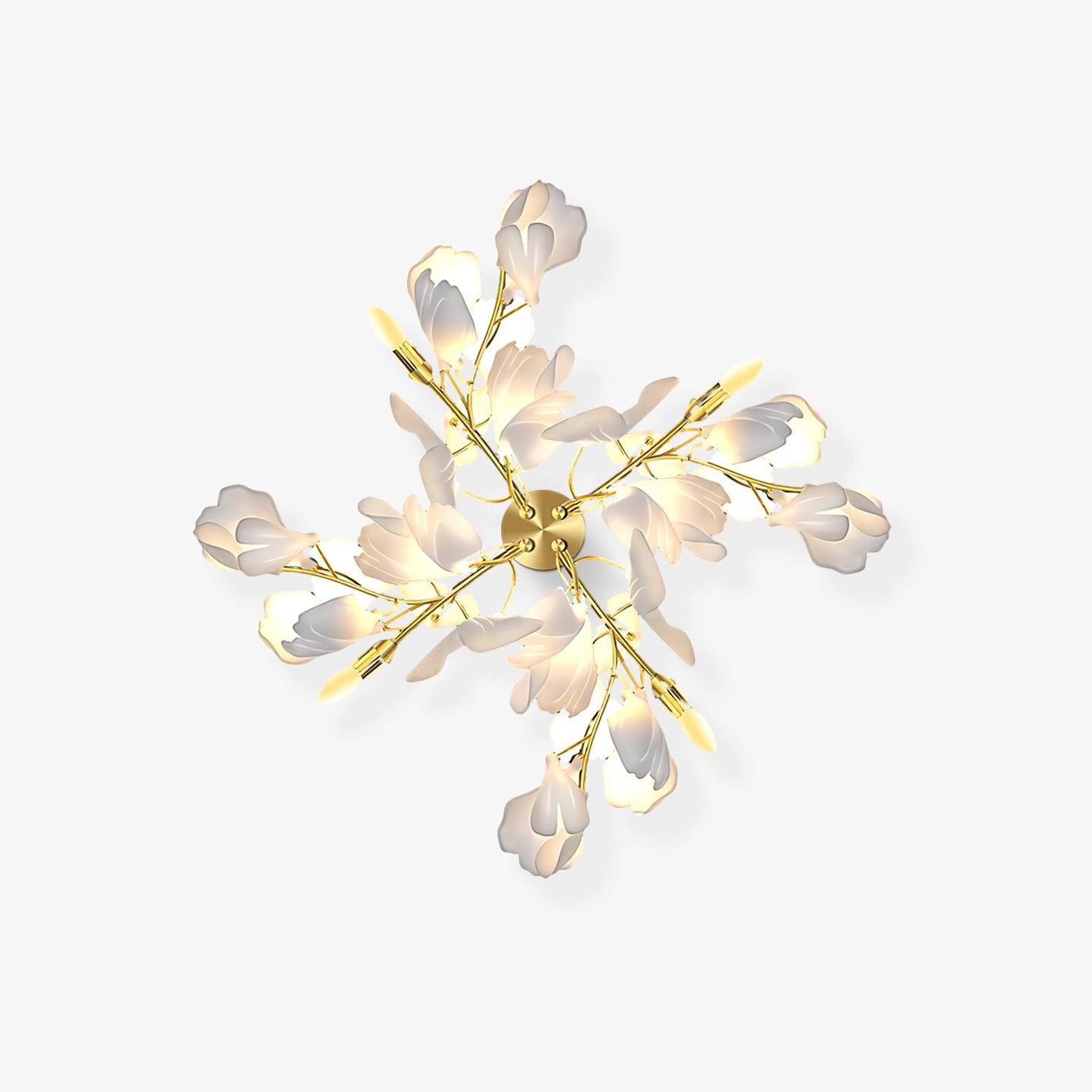 Blommig vägglampa - Gyllene elegans & Mjukt ljus