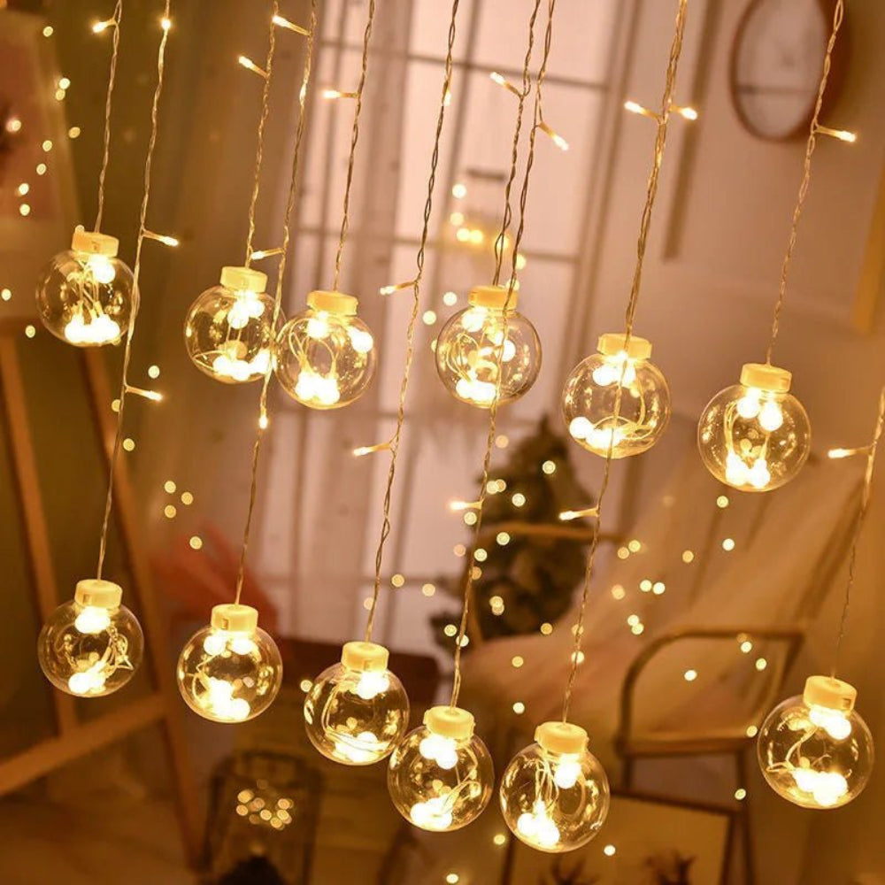 Curtain Of Suspended Light Balls — Warm And Magical Atmosphere 