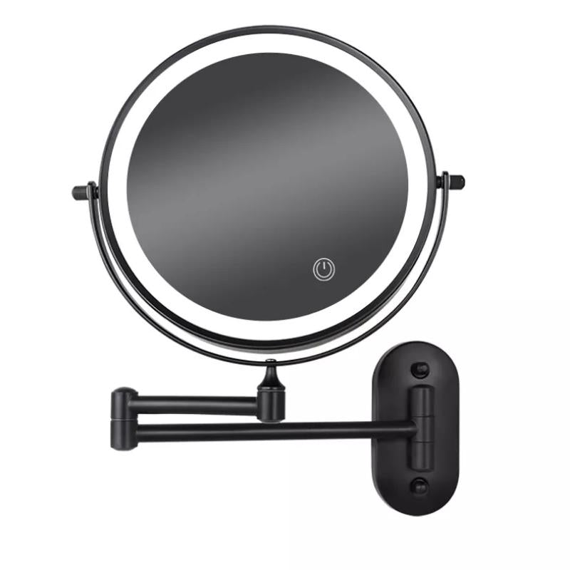 Miroir De Maquillage – Éclairage LED,  Effet Grossissant Et Sans Fil