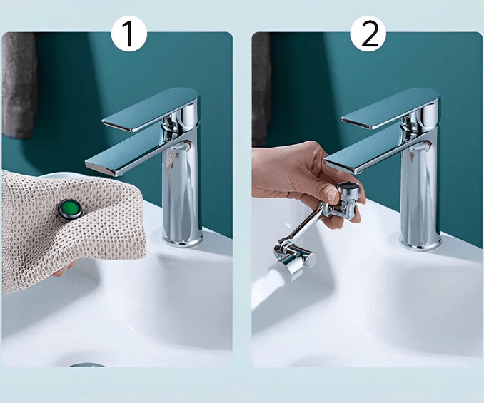 Rotating faucet extension for easy cleaning 