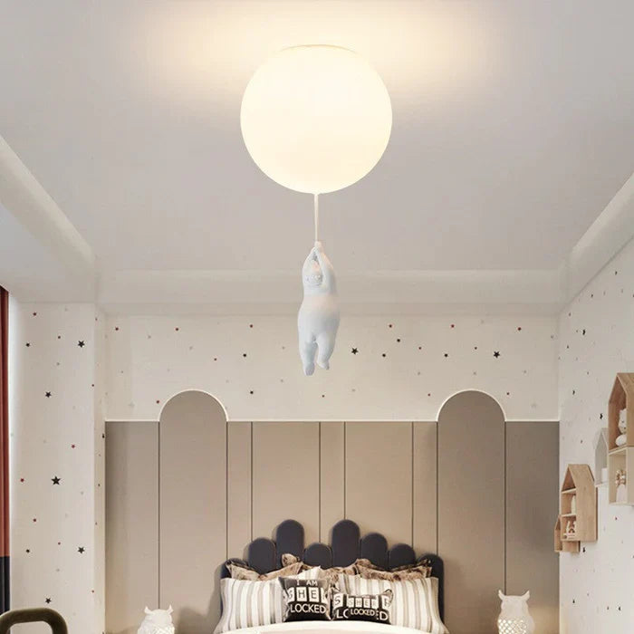 Lampadario Bambini — Orsetti Appesi A Palloni Luminosi 
