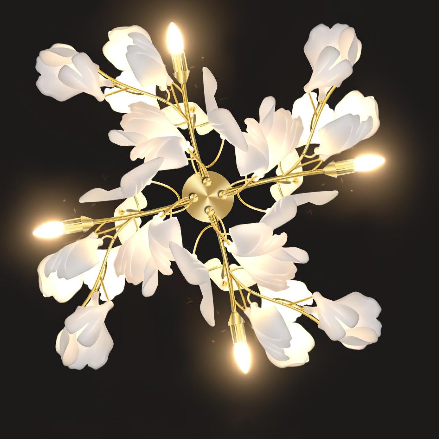 Blommig vägglampa - Gyllene elegans & Mjukt ljus
