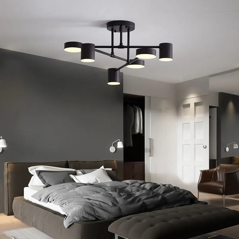 Plafonier modern cu 6 capete LED orientabile – iluminat versatil și design elegant 