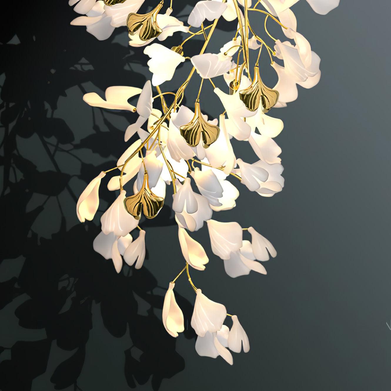 Blommig vägglampa - Gyllene elegans & Mjukt ljus