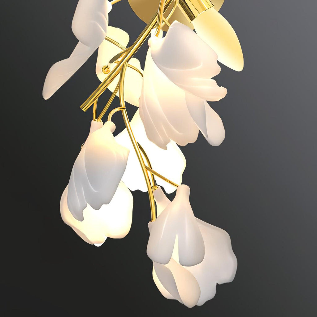Bloemen wandlamp - Gouden elegantie & Zacht licht