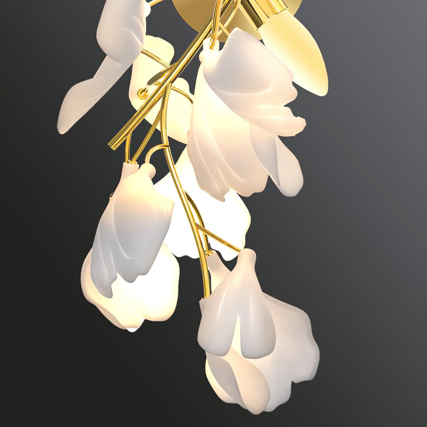 Blommig vägglampa - Gyllene elegans & Mjukt ljus