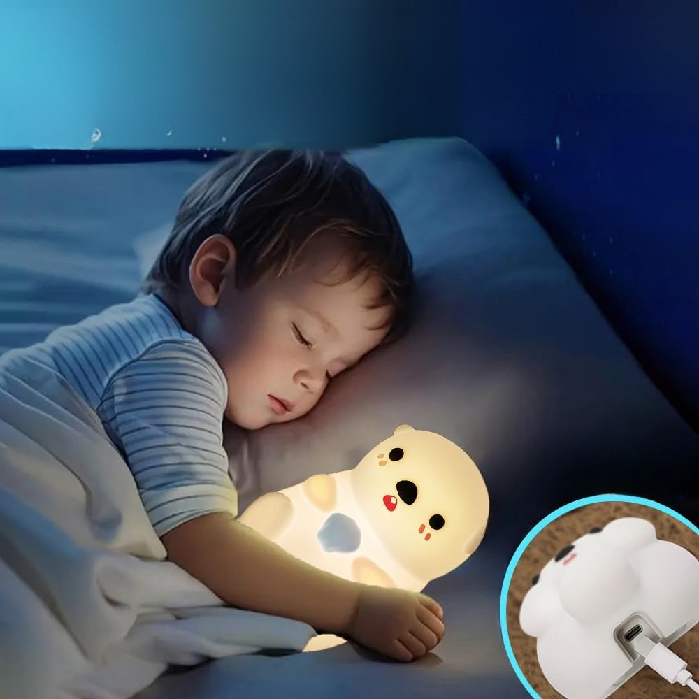 LED nočná lampička – Roztomilá silikónová tuleň 